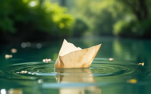 八重垣神社の鏡の池に浮かぶ占い用紙